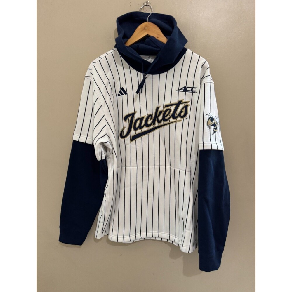 Mens M Adidas Georgia Tech Yellow Jackets Baseball Team Issue Hoodie JM6323 NCAA